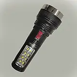 Ліхтар ручний Yajia 1W+8SMD-LED з бічною ЛЕД лампою, акумуляторний, світлодіодний від мережі Чорний, фото 4