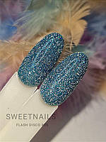 Світловідбивний гель лак для нігтів Sweet Nails Flash Disco №5 сріблясто-блакитний 8мл