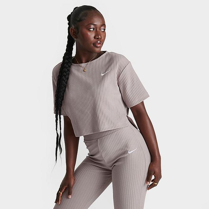 Футболка жіноча повсякденна укорочена Nike W NSW RIB JRSY SS TOP