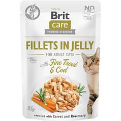 Brit care Cat pouch Вологий корм для кішок, тріска та форель у желе 85г