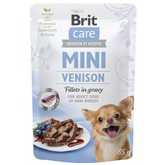 Brit care Adult Mini pouch Venison  Вологий корм для дорослих собак дрібних порід філе дичини в соусі 85г