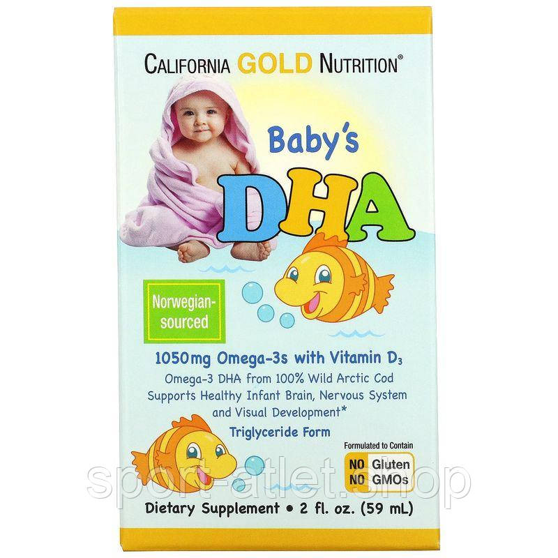 Жирні кислоти California Gold Nutrition Baby's DHA, 59 мл, фото 1
