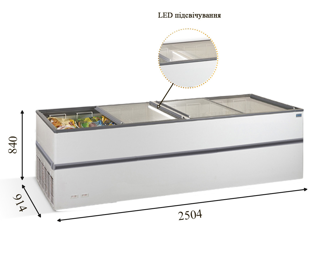 CRYSTALLITE 25 LED (1050л) Морозильна бонета CRYSTAL S.A. Греція, фото 1