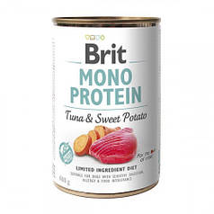 Brit mono protein Tuna & Sweet Potato Вологий корм консерва для собак, тунець та солодка картопля 400г