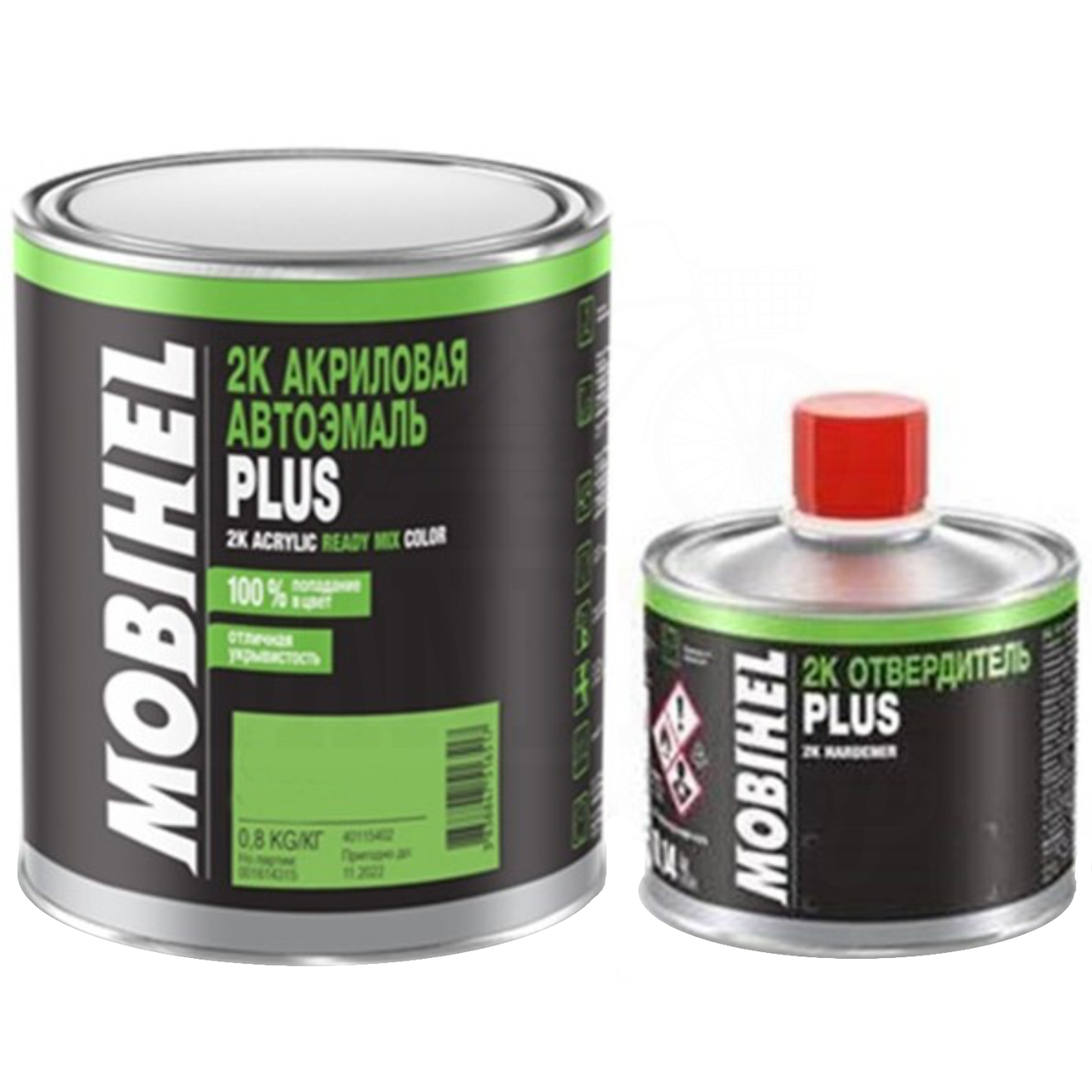 Автоемаль акрилова Mobihel Plus 6:1, 800 г + 140 г Комплект 233 Білий