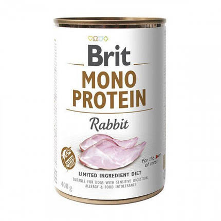 Brit mono protein Rabbit Вологий корм консерва для собак, кролик 400г, фото 1