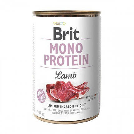 Brit mono protein Lamb Вологий корм консерва для собак, ягня 400 г, фото 1