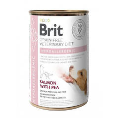 Brit Veterinary Diet Hypoallergenic Вологий корм для собак з харчовою алергією і непереносимістю, лосось 400г