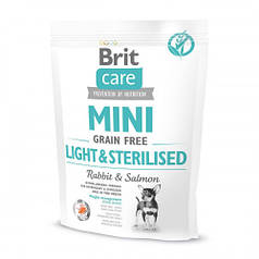 Brit care GF Mini Light & Sterilised Корм для собак міні порід з надмірною вагою і стерилізованих, лосось 400г