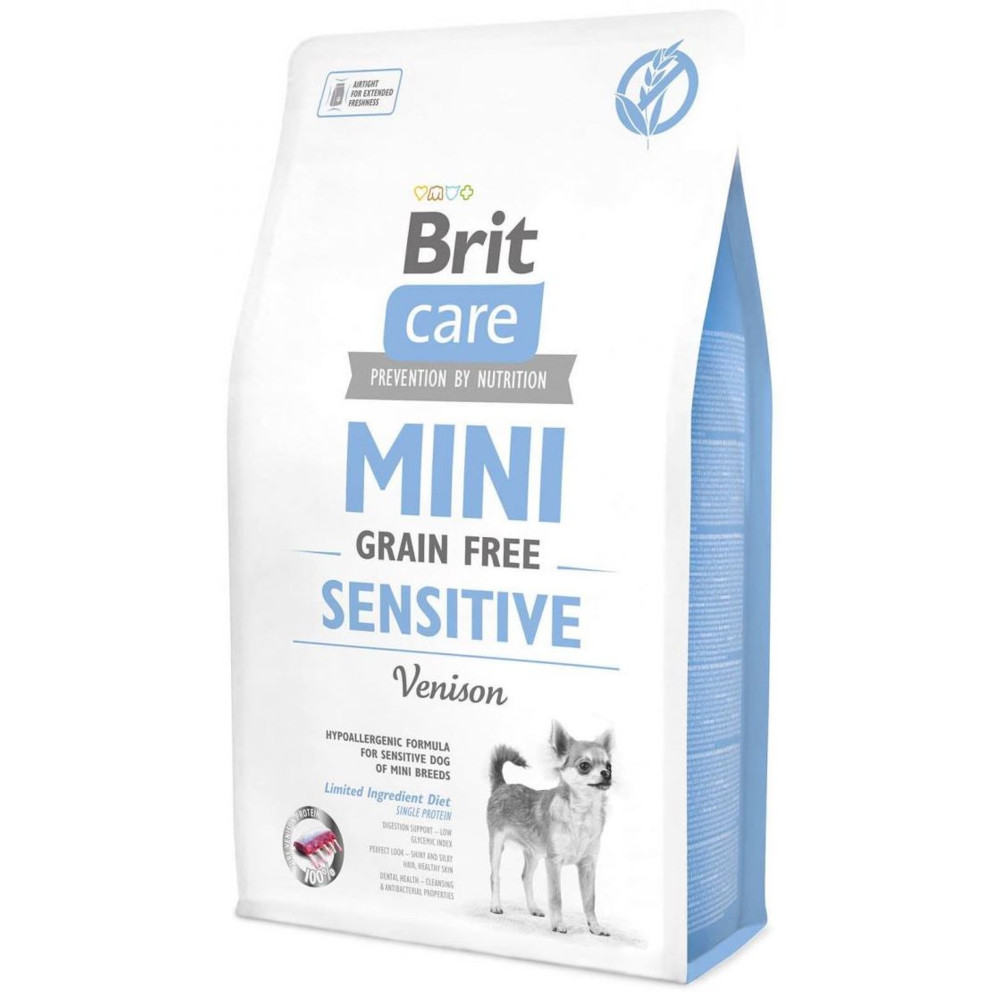 Brit care Mini GF Sensitive Venison Сухий корм для собак мініатюрних порід з чутливим травленням, оленіна 2кг