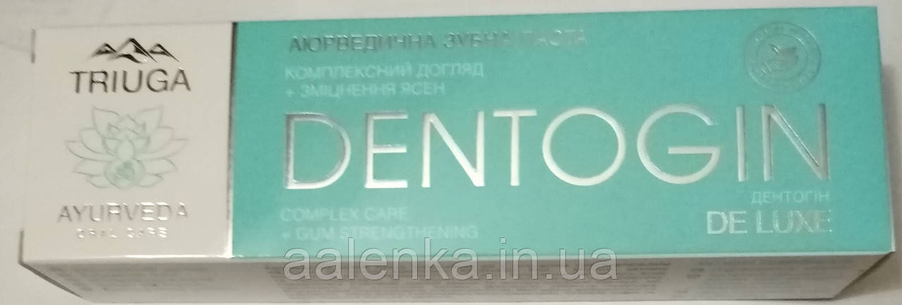 Аюрведична  Зубна паста ДЕНТОГІН DELUXE “ЗМІЦНЕННЯ ЯСЕН”, 100 г, Триюга