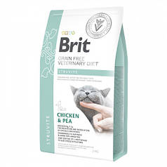 Brit Veterinary Diets GF Cat Struvite Сухий корм для кішок при захворюваннях сечовивідних шляхів, курка 2кг