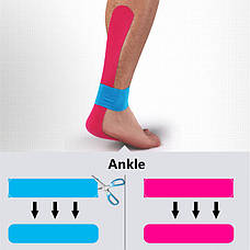 Кінезіологічний тейп спортивний Kinesiology tape 5 см х 5 м Блакитний кінезіо тейп Пластир для лікування, фото 2