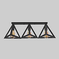 Чёрная потолочная люстра на 3 пирамидки (56-XPR220F2-3 BK (500))