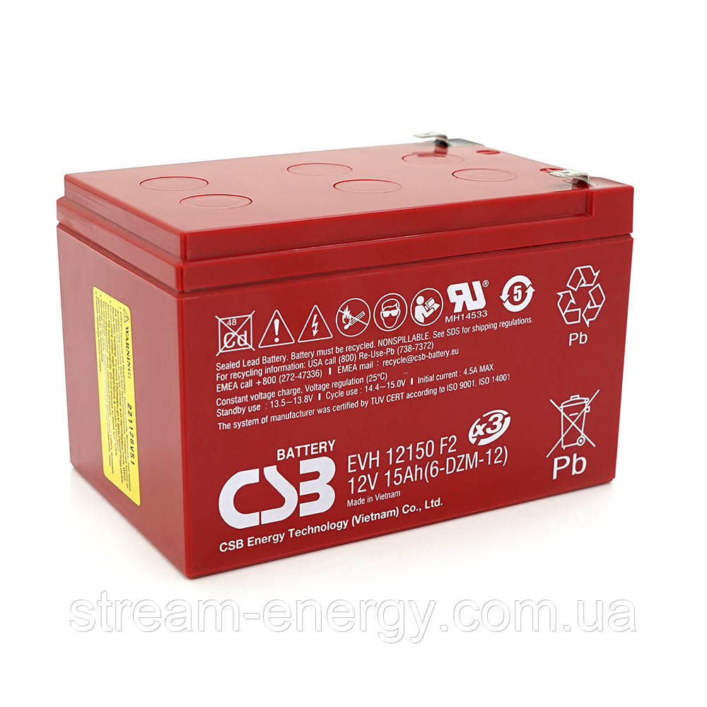 Акумуляторна батарея CSB EVH12150, 12V 15Ah  (151х98х94мм), Q4