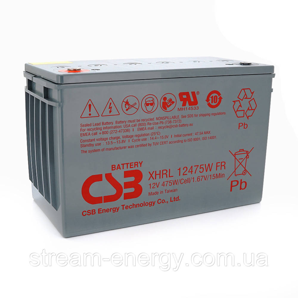 Акумуляторна батарея CSB XHRL12475W, 12V 118.8Ah  (343х213х170мм)