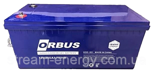 Акумуляторна батарея ORBUS CG12200  GEL 12 V 200 Ah  (522 х 238 х 222) Black Q1/24