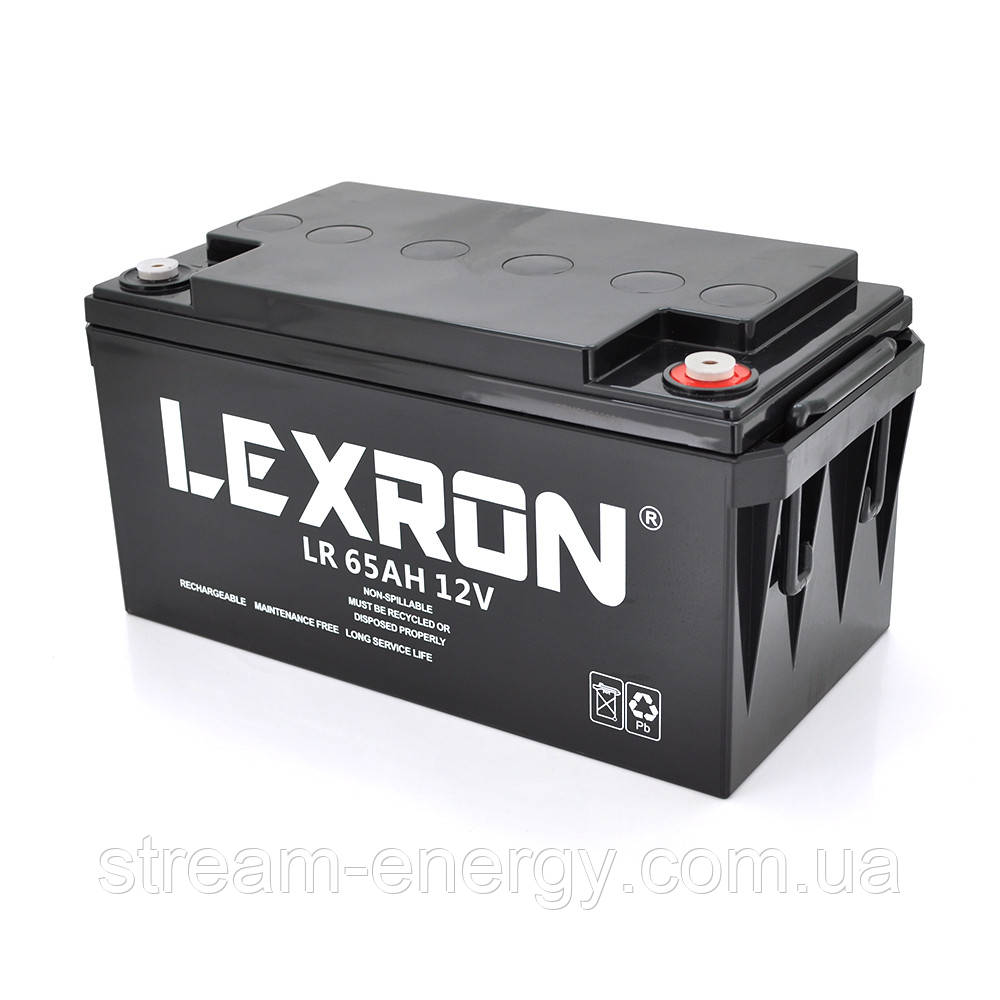 Акумуляторна батарея Lexron LR-12-65 12V 65 Ah (348 x 167 x 178) 21kg, фото 1