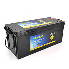 Акумуляторна батарея Vipow LiFePO4 25,6V 100Ah з вбудованою ВМS платою 80A (530*215*205)