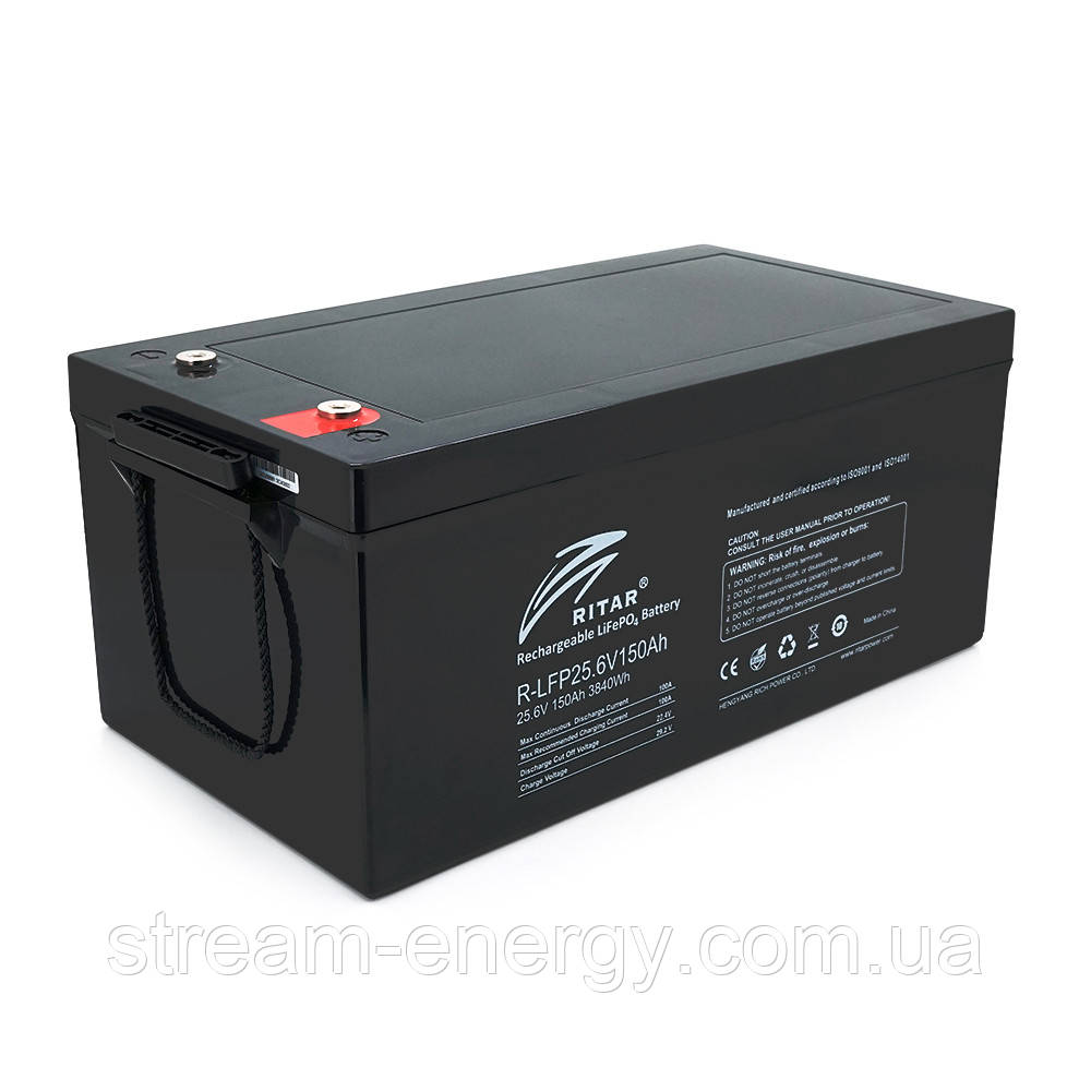 Акумуляторна батарея Ritar LiFePO4 25,6V 150Ah (522 х 240 х 219) Q1, фото 1