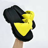 Жіночі шкіряні дуті шльопанці на платформі, фото 9