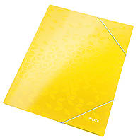 Папка А4 на резинке LEITZ WOW картонная тонкая желтый (3982-00-16)
