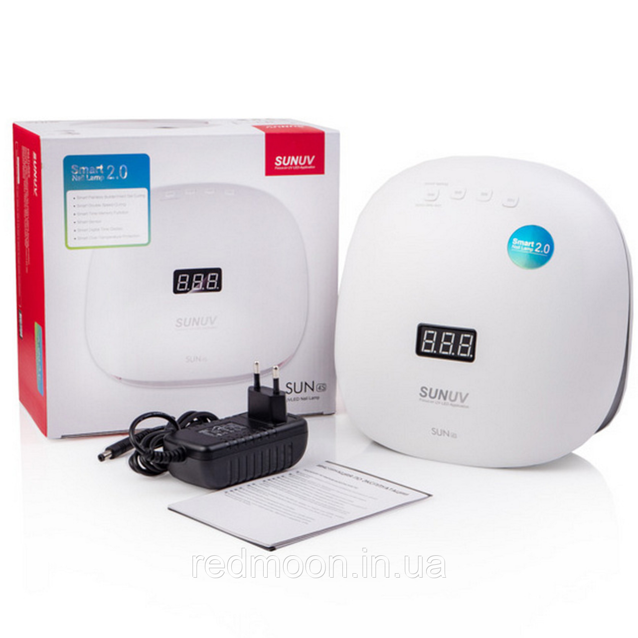 Лампа для манікюру, UV+LED, 48Вт, Оригінал SUNUV SUN 4S, Чорна / Лампа для нігтів, полімеризації гель-лаку