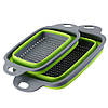 Друшляк складний Leach basket DL193, Зелений / Силіконовий друшляк трансформер для овочів та фруктів, фото 9