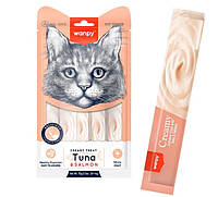 Жидкое лакомство для кошек Wanpy Creamy Lickable Treats Tuna Salmon Тунец с лососем 70 г (5 стиков по 14 г)