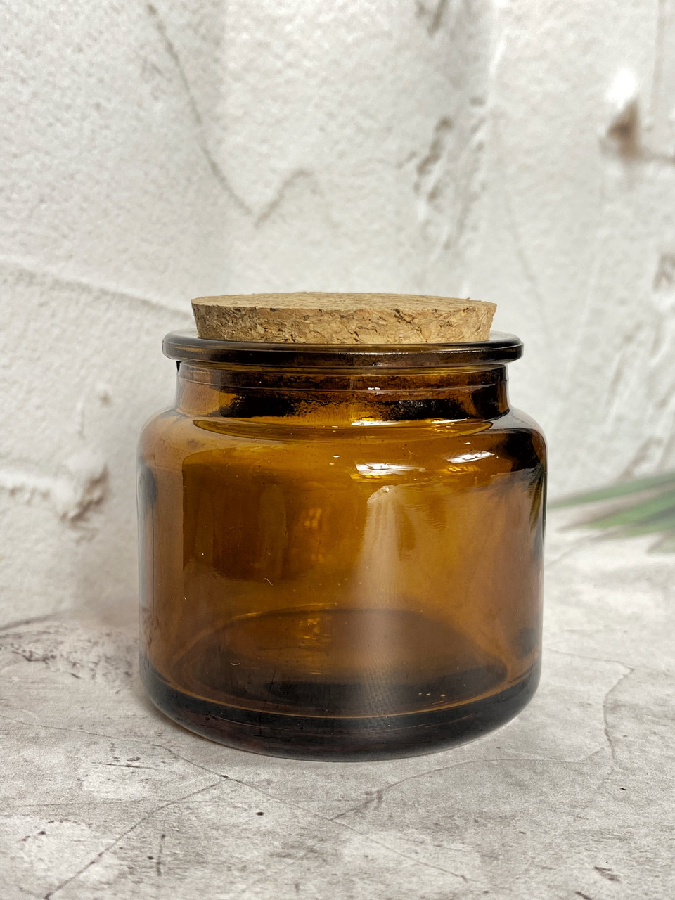 Баночка для свічки бурштинова з корковою кришкою, 100 мл, фото 1