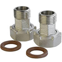 Комплект штуцерів для лічильника нікельований 3/4| ВР х 1/2| НР з біконітовою прокладкою Б2709-1КБА (нк
