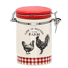 Банка для сипучих Interos з замком "Ферма" 0,5л керамічна ZF1376-FM