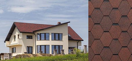 Бітумна черепиця Tegola Premium Mosaik Tiziano Red, фото 3