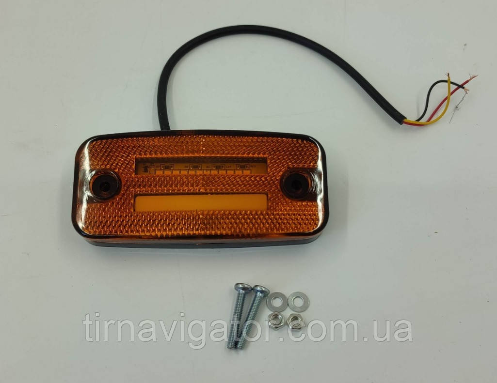 Габарит бічний світлодіодний LED жовтий стробоскоп 12-24В NEON 2-смуги (LD180)