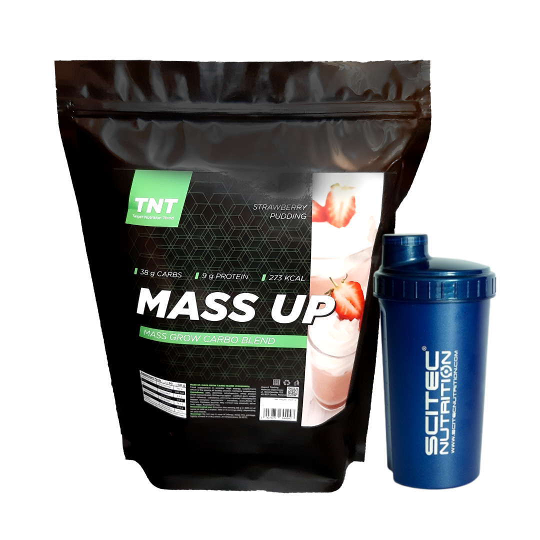 Для Набору Маса/Віса Mass Up GAINER (ГЕЙНЕР) полуниця 2,5 кг + ШЕЙКЕР