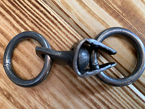 Вертушка Вертлюг Коловорот стальний два кільця 5 мм х 30 мм, чорний