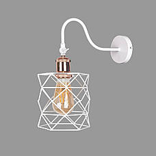 Біле бра з рожевим патроном (56-WPR105F3-1 WH+RG), фото 2