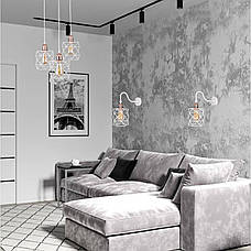 Біле бра з рожевим патроном (56-WPR105F3-1 WH+RG), фото 5