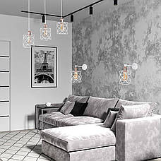 Біле бра з рожевим патроном (56-WPR105F-1 WH+RG), фото 6