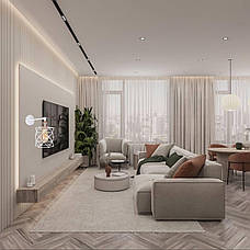 Біле бра з рожевим патроном (56-WPR105F-1 WH+RG), фото 5