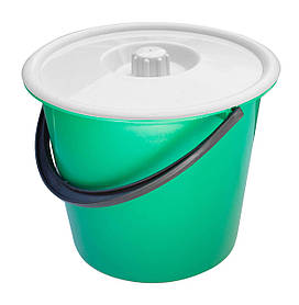 Відро пластикове 5 літрів кольорове з кришкою Ø 23.5 см h=19.5 см (ПРОМСАНТЕХПЛАСТ)