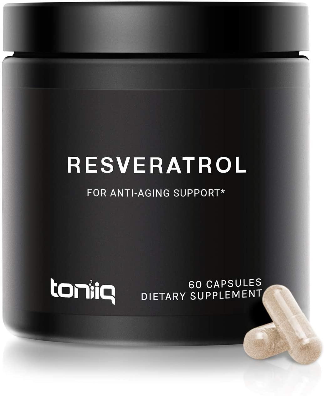 Ресвератрол Toniiq, 98% трансресвератролу, 1200 мг на порцію, 60 капсул