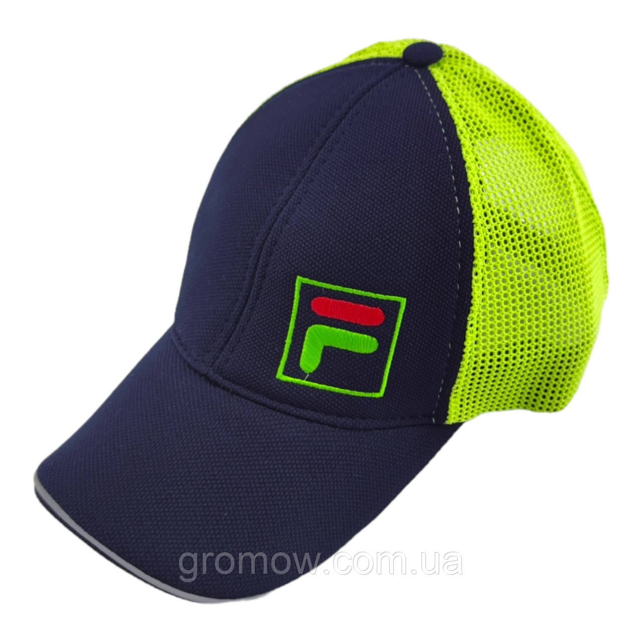 Кепка бейсболка чоловіча Польща 54-58 розмір сітка низька посадка літня темно-синій (ББ589), фото 1
