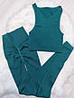 Спортивний жіночий топ в рубчик S/M, Бірюзовий (harbor blue), фото 8