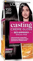 Крем-фарба для волосся без аміаку L'Oreal Paris Casting Creme Gloss 100 - Чорна ваніль 120 мл