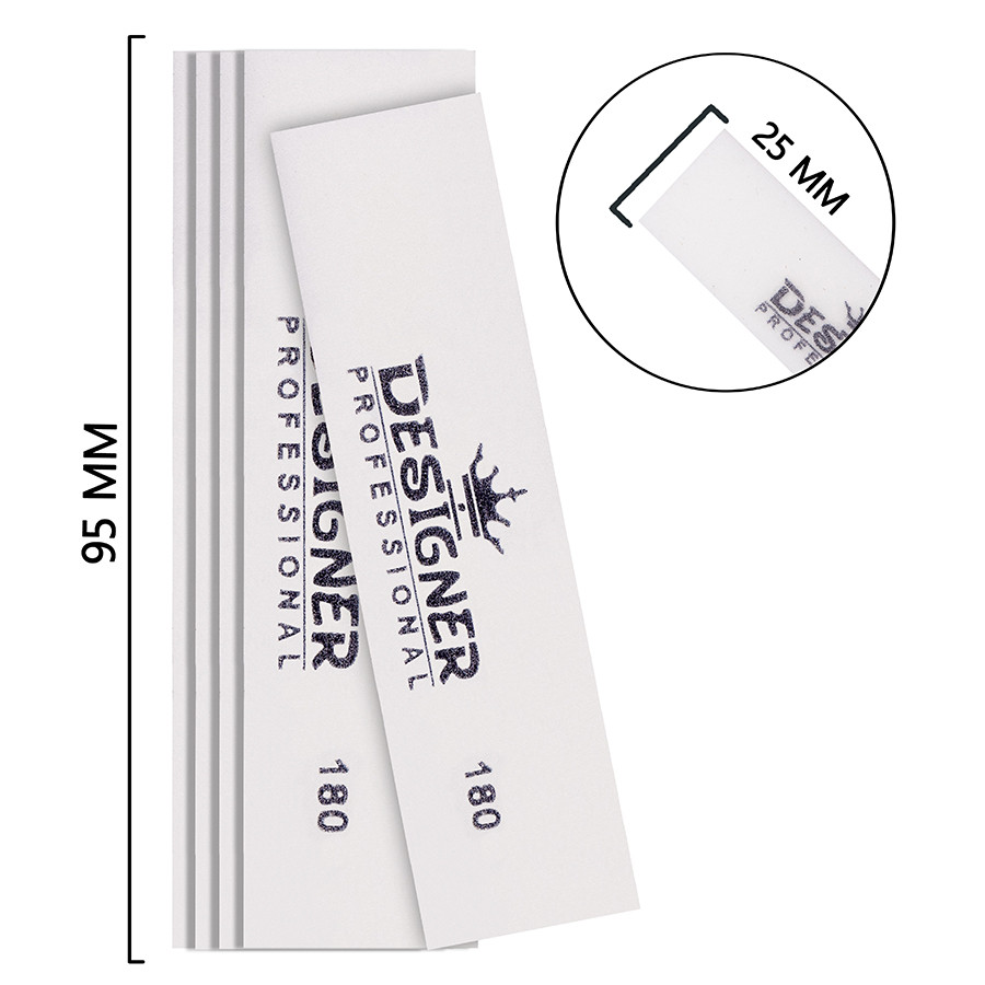 Баф прямокутний Designer Professional, 9,5 см, 180 грит, Сірий, фото 1