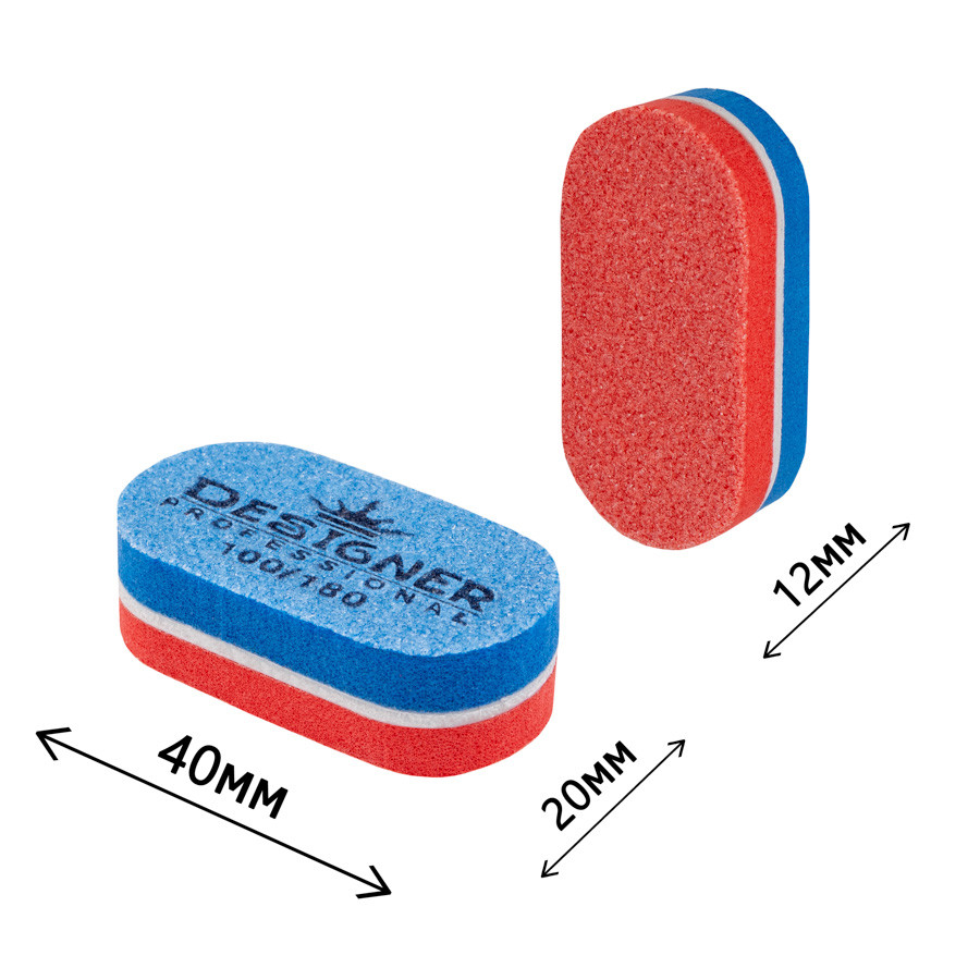 Баф міні 4 см Designer Professional, 100х180 синій з червоним, фото 1