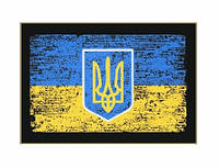 Шеврон флаг и тризуб Украины Шевроны на заказ Шевроны нашивки Шеврон нашивка на липучке ВСУ (AN-12-2-3)
