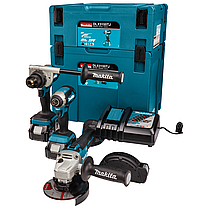 Професійний набір інструментів Makita DLX3155TJ (DDF486, DTD153, DGA504) : дриль-шуруповерт, ударний гвинтоверт,болгарка, фото 5