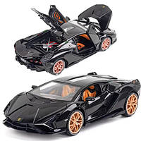 Машинка Lamborghini Sian игрушка моделька металлическая коллекционная 21 см Черный (59252)